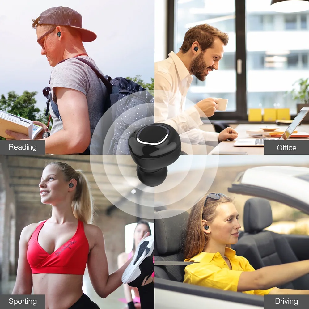 Russia Warehouse Ship Wireless Bluetooth Earphone Mini Bluetooth Earbud Earpiece Invisible Wireless Headset with Mic for Samsung