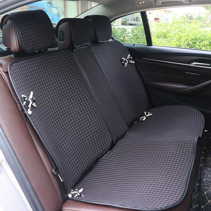 Classic-Plaid-Car-Seat-Covers-For-Women-Girls-Bowknot-Cotton-Universal-Automobile-Seat-Protection-Cushion-11