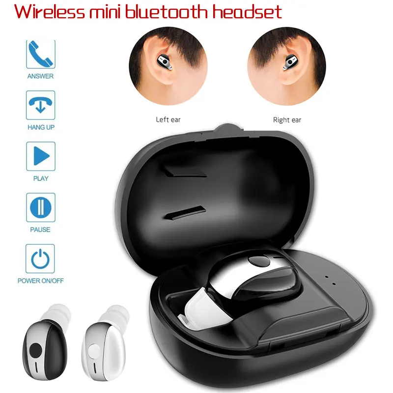 

RCA 518 Mini Bluetooth Earphone Single Wireless Earbuds Headset V4.1 Stereo Built-in Mic with Charging Box