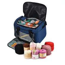 Шерстяная сумка для хранения Складная сумка Прочный легкий чехол для хранения пряжи для вязания крючком спицы Швейные аксессуары