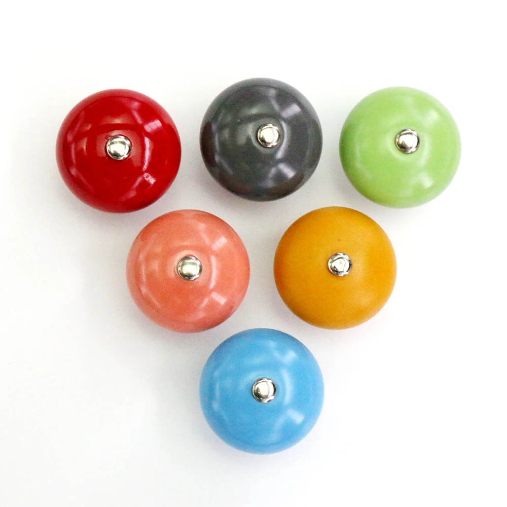 

1x Cute Candy Color Ceramic Round Ball Knobs Cupboard Door Handle Kitchen Cabinet Drawer Pulls Kid's Bedroom Knobs