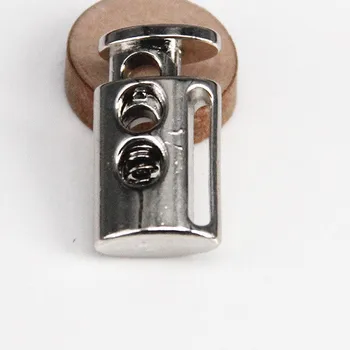 

100piece Silver Tone Metal Stopper Toggle Buckle Rope Clamp Cord Locks Drawstring Stops End Button Sew On Applique Bags/NK224A