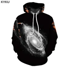 KYKU Brand Galaxy Space Hoodie Men Nebula 3d Printed Black Hole Hooded Casual Graffiti Sweatshirt Printed Astronaut Hoodie Print