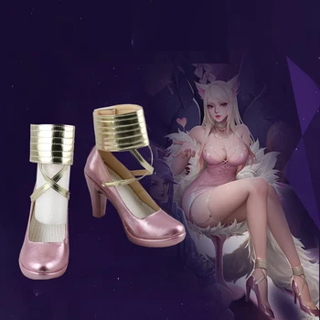 

LOL KDA Ahri Shoes Cosplay Shoes K/DA Ahri Pink High Heels For Girl Women Cosplay Costume Accessories Shoes 33-41