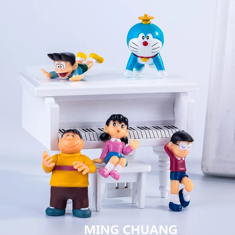 Экшн фигурка Doraemon Nobita Nobi Minamoto Shizuka Konta Takeshi со светодиодный светильник кой 3D