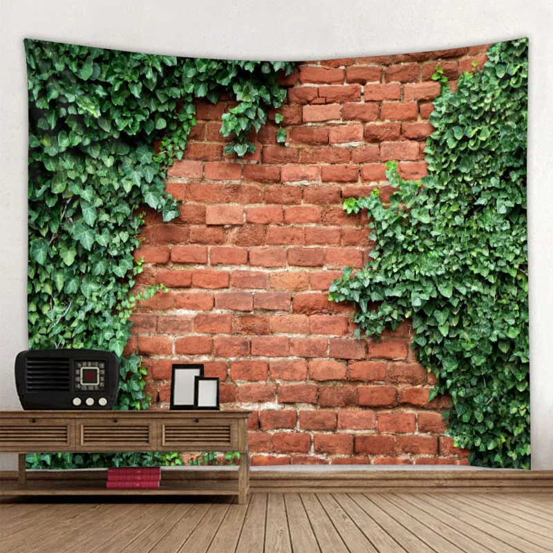 Зеленое растение кирпичный декор для стен в винтажном стиле гобелен на стену индийская МАНДАЛА ГОБЕЛЕН хиппи чакра гобелены Бохо настенная ткань