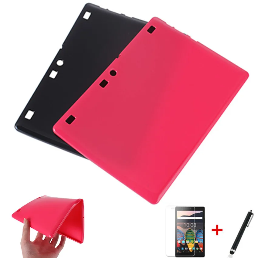 

For lenovo tab 2 Tab2 A10 30 a10-30 a10-30f X30F X30L 10.1 inch Tablet Case For Lenovo TAB 2 A10-70 Soft Silicon cover+film+pen