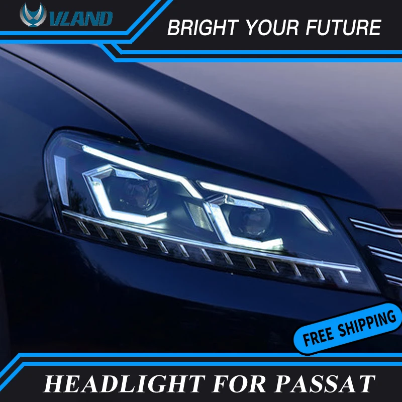 

VLAND Head Lamp for VW Passat Headlights assembly Bi-Xenon Lens Double Beam HID 2011-2015
