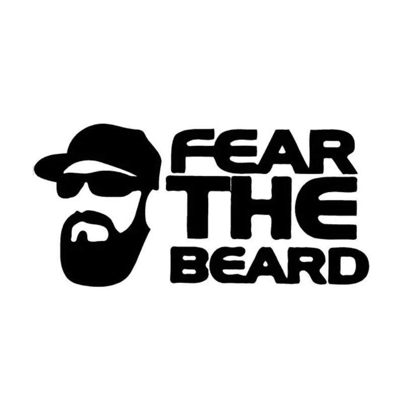 

15cm*7.3cm Fear The Beard Vinyl Fashion Window Decals Accessories C5-1255