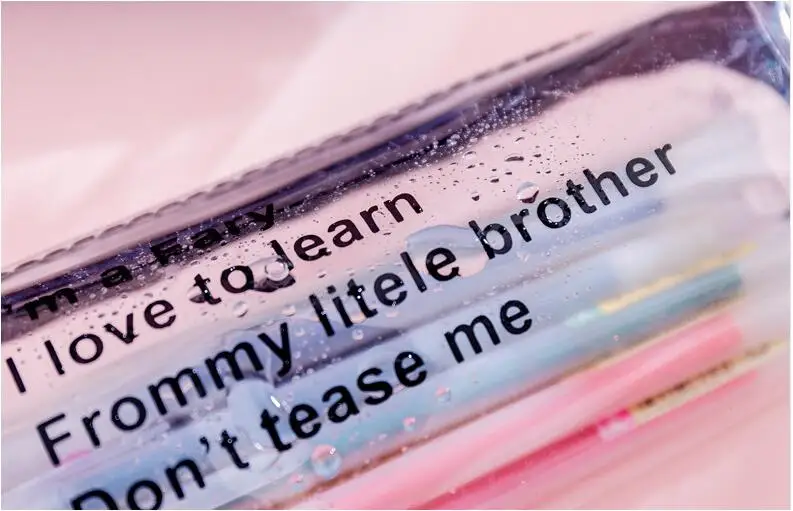 Корейский письмо милый пенал из ПВХ водонепроницаемый прозрачный косметический пакет пенал для карандашей для девочек мальчиков для дома, офиса, школы