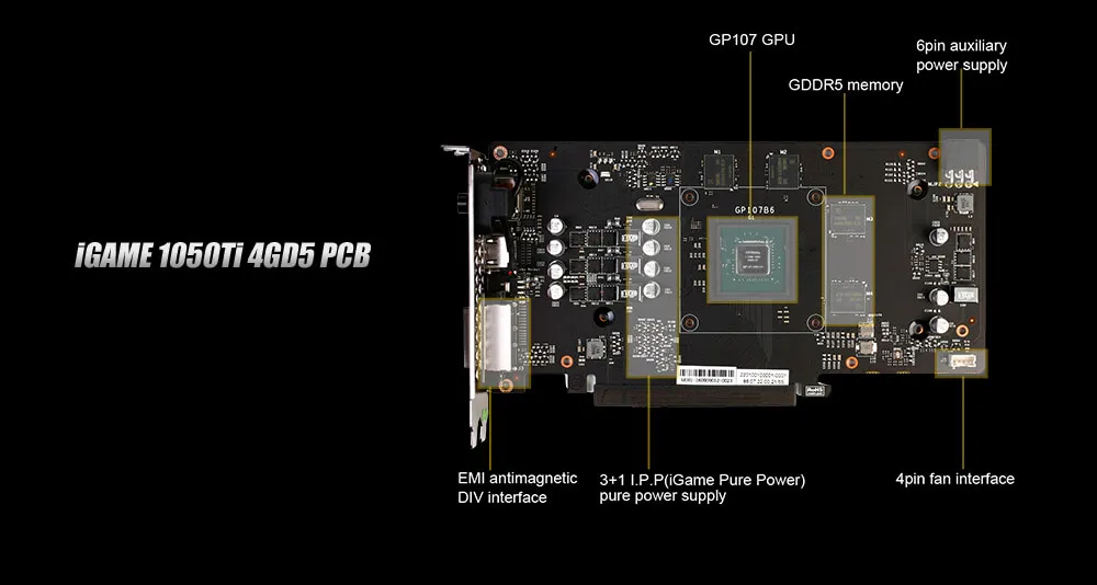 Красочные видеокарты NVIDIA GTX 1050Ti, видеокарты GeForce iGame Gaming, 4 Гб, GDDR5, 128 бит, видеокарты PCI-E X16 3,0, GTX1050Ti