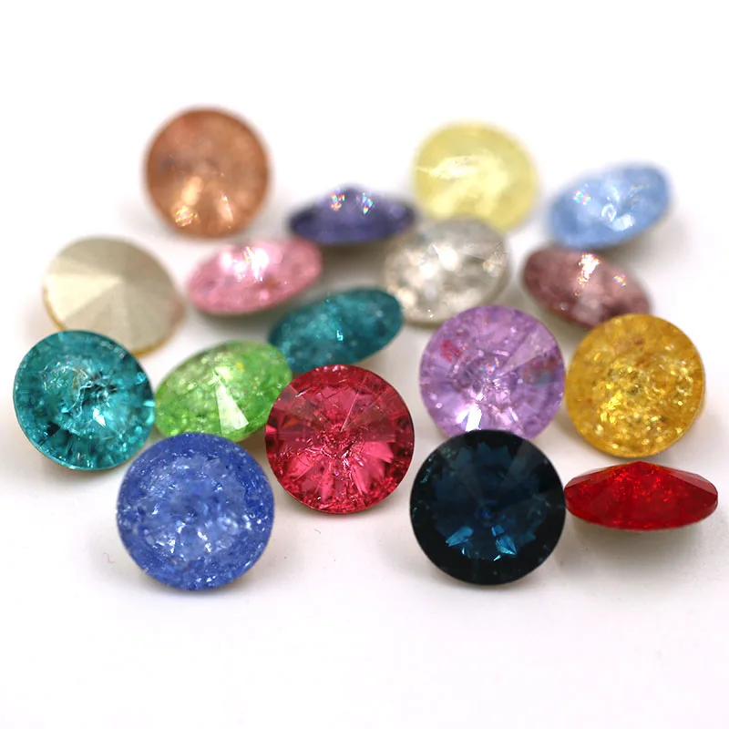 

Mix color 12mm K9 pointback glass rhinestones high quality crystal Round shape glue on rhinestones diy clothing Accessories