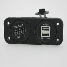 LED Digital Auto Voltmeter With 3 1A Dual USB Car Charger Adapter Waterproof font b Motorcycle