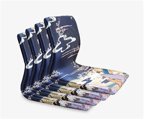

(4pcs/lot) Meditation Chair Indigo Geisha Oriental Furniture Living Room Japanese Tatami Zaisu Legless Floor Backrest Chair