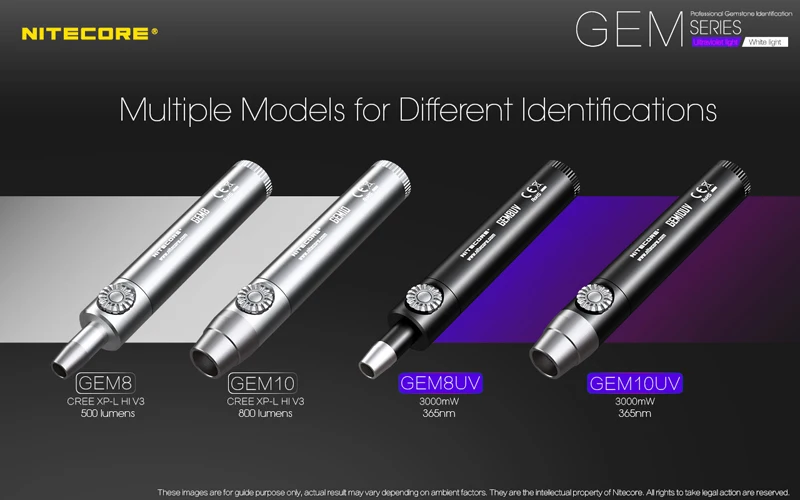 Nitecore GEM SERIES Professional Gemstone Identification Flashlight with Ultraviolet Light  White Light (8)