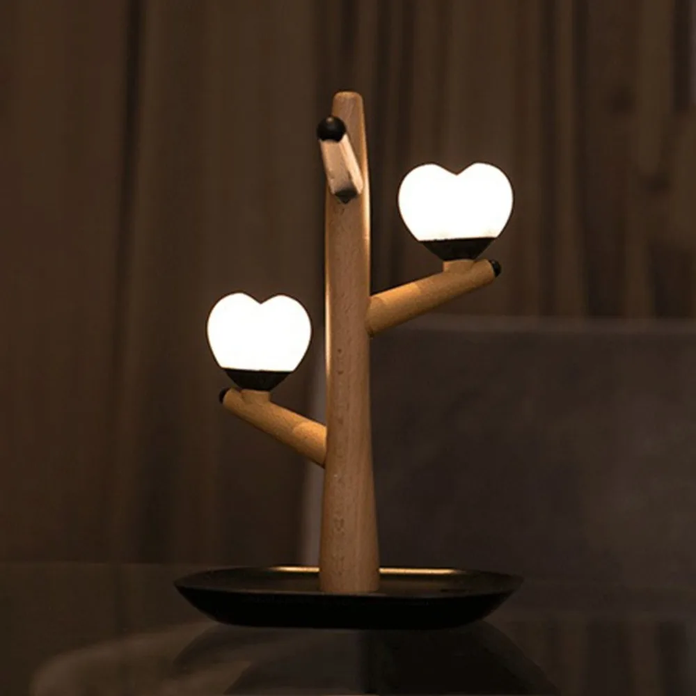 

Creative Tree Night Wood Stand LED Light USB Charging Motion Sensor Bedside Warm Studying Reading Light gift