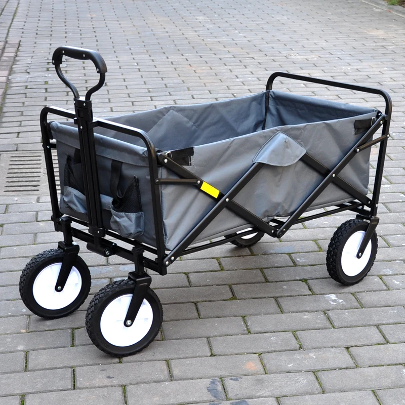 

15% Lightweight Trolley Dolly Large Storage Metal Frame Fabric Basket with Wheels for Home Organization Outdoor Shopping Camping