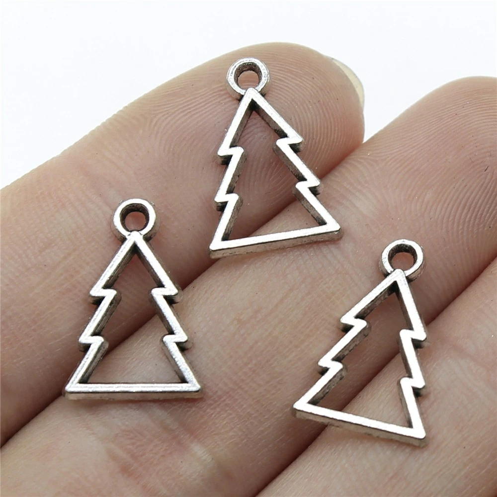 Wysiwyg 40pcs 17x12mm Hollow Christmas Tree Charms For Jewelry Making