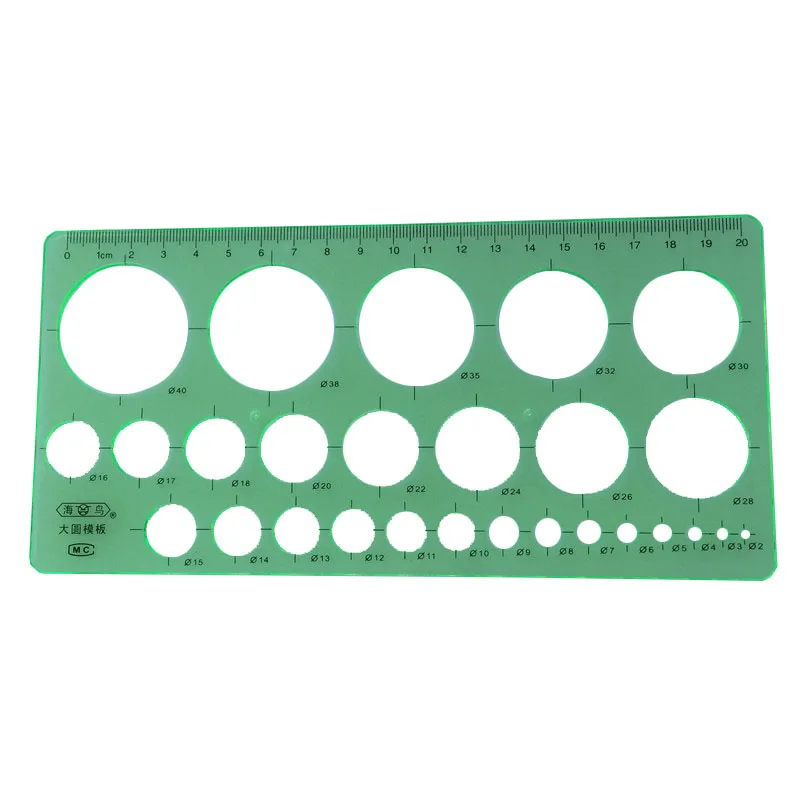 

1 pcs 20 * 10cm Circular template Round ruler Multifunctional Student Resin Environmentally Friendly Materials Geometric Stencil