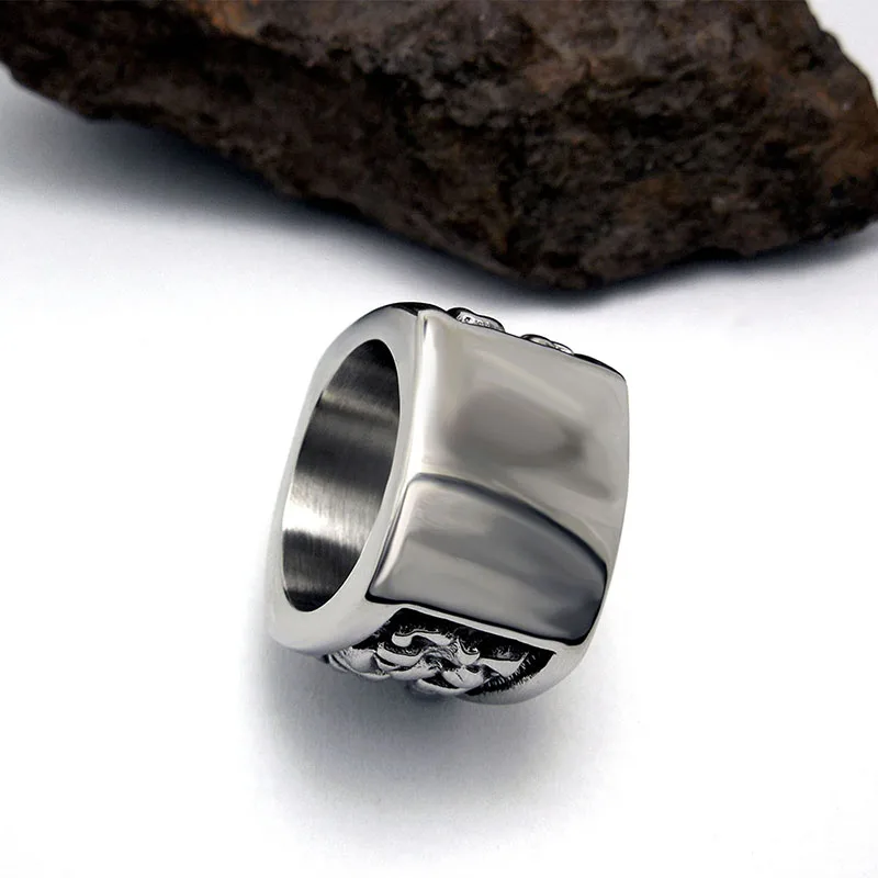 Titanium сталь европа череп/скелет античный стиль серебряный мужчины люксовый бренд