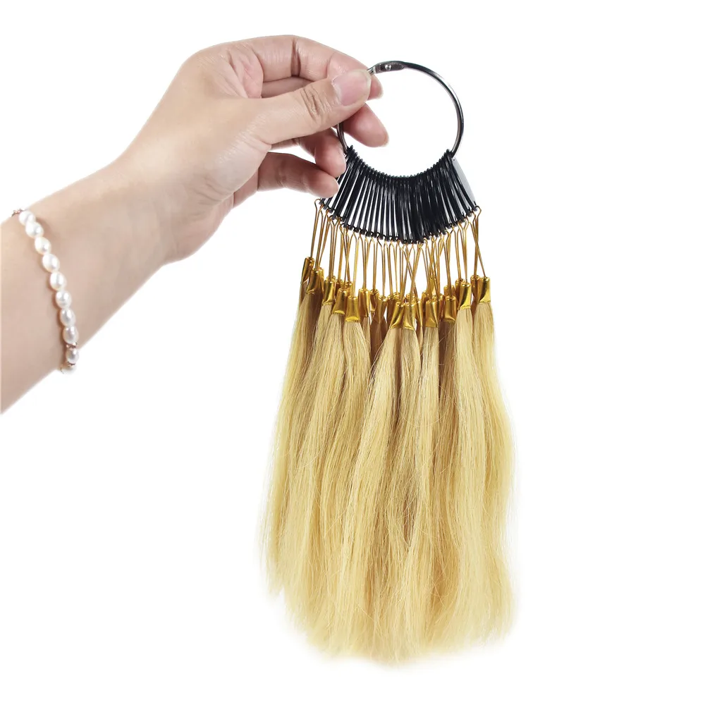 30pcs/set Salon Hair Color Sample 27# 100 Human Virgin Hair Color Rings Hair Dyeing Rings Hairdresser Wig Accessory Supply