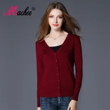 2018 New Top Selling Spring Woman Sweater Tops Fashion Knitted Long Sleeve V-Neck Solid Loose Size Casual Woman Cardigan Sweater