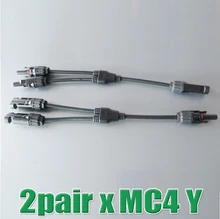 2Pairs x MC4 Connector Y branch M M F and F F M mc4 y Solar