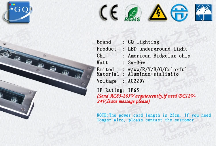 DHL UPS TNT FedEx 12 Вт светодиодный подземный светильник AC85-265V прямоугольник более высокая стоимость производительности