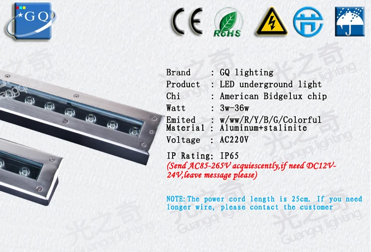 Почта Китая 3 Вт-36 Вт светодиодный подземный свет лампы AC85-265V DC12V прямоугольник более высокую производительность затрат