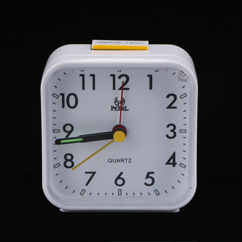 Quartz Analog Travel Alarm Clock With Snooze And Night Light, Ultra