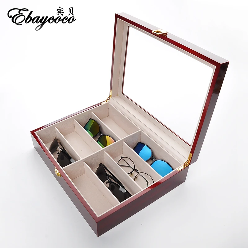 

EBAYCOCO luxurious red Jewelry Accessories Packaging Red Matte 8 Table Box Jewelry Box fashion Display Full box watch case