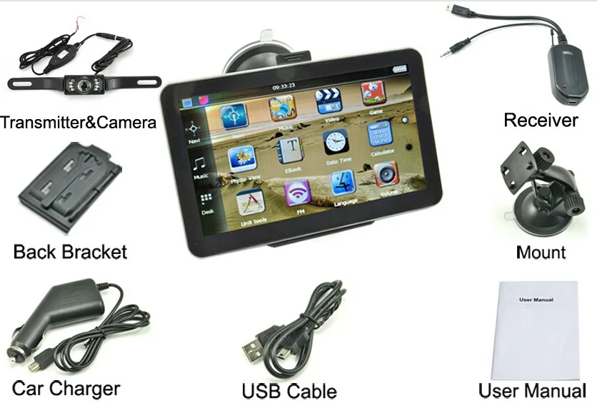 KMDRIVE 8GB 7” Touch Screen GPS Navigation with a Wireless Rearview Camera