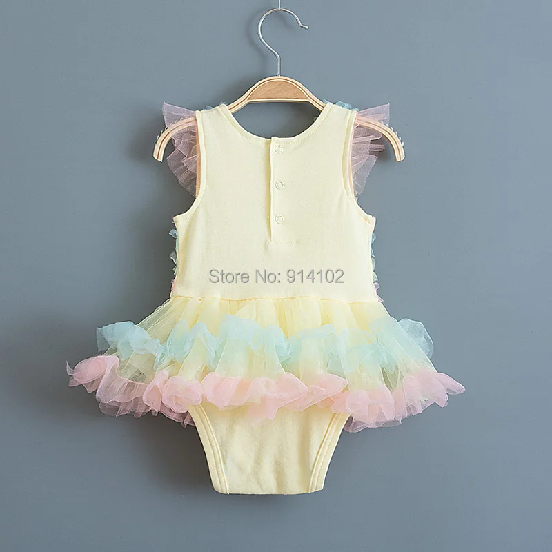 Детское летнее кружевное платье в радужную полоску на день рождения|baby girl dress
