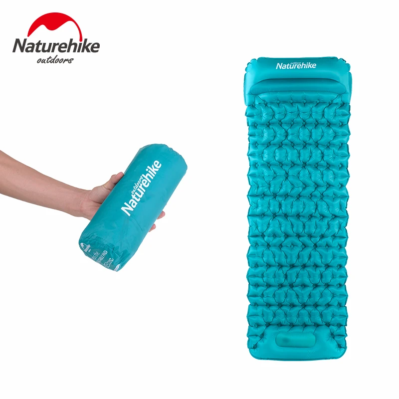 

Naturehike Hand Press Inflatable Mat Camping Mattress With Pillow Fast Filling Air Moistureproof Mat Sleeping Pad