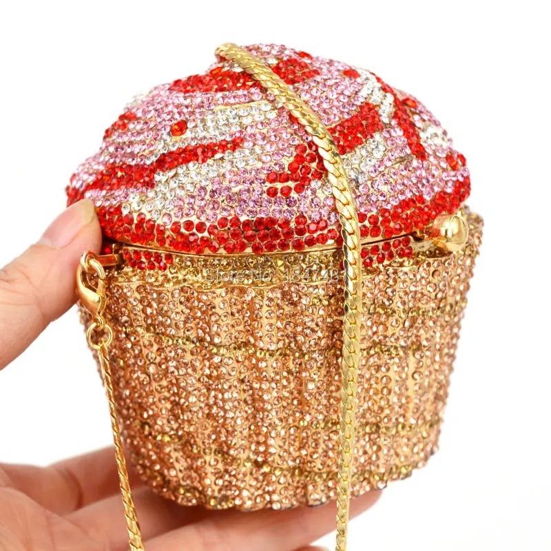Designer Brand Luxury Crystal Evening Bag Fashion Cupcake Diamond