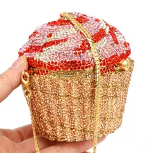 Designer Marke Luxus Kristall Abendtasche Mode Cupcake Diamant Kupplung Soiree Geldbörse Frauen Hochzeit Braut Kuchen Handtaschen SC518