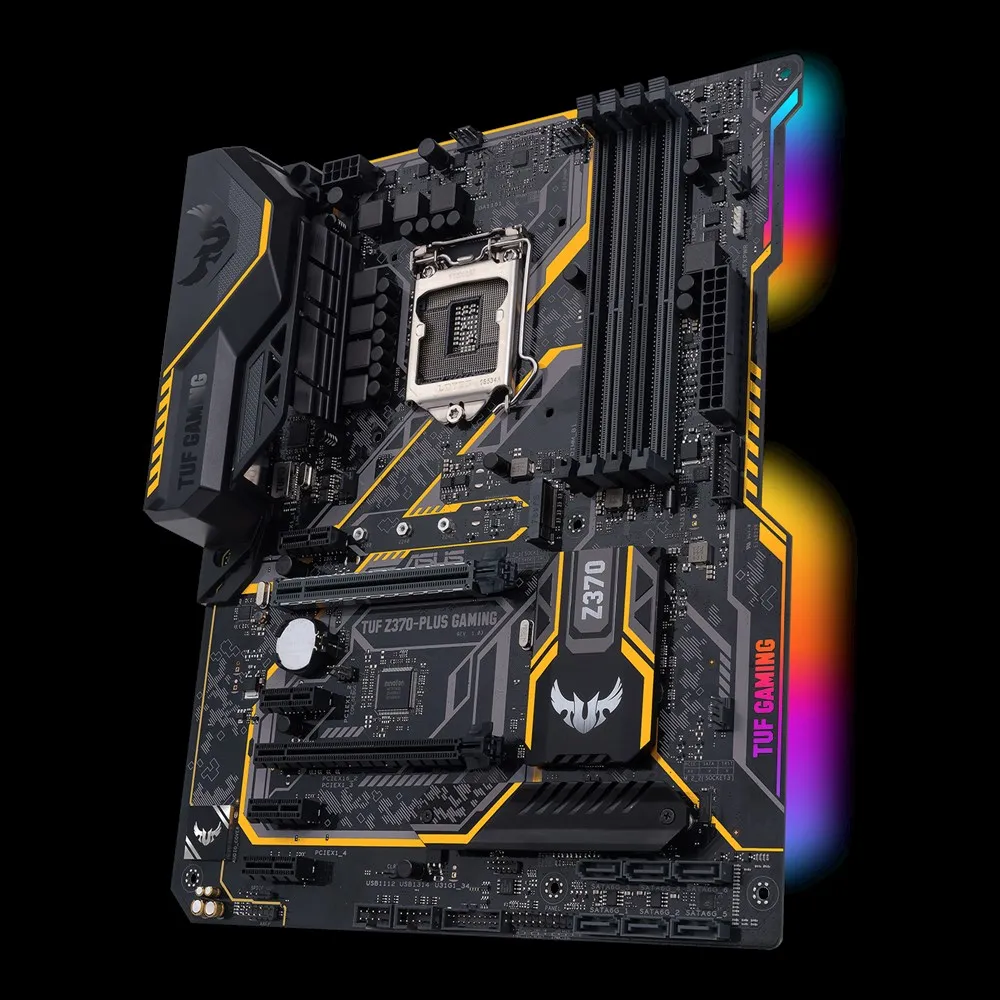 Для ASUS TUF Z370-PLUS игровой LGA1151 DDR4 DP HDMI DVI M.2 USB 3 1 Z370 ATX OC дизайн материнская плата |