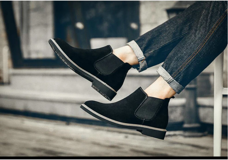 Men's Ankle Boot Suede Casual Chelsea Boots Men Suede Leather Men Winter Boots Men Slip-On Military Boot Men Desert Winter Shoes (14)