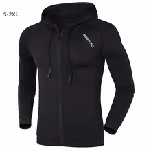 Спортивная куртка с длинными рукавами, толстовки, Мужская трикотажная кепка на молнии, колготки, Мужская одежда для фитнеса, бега, быстросохнущая одежда для бега, куртки