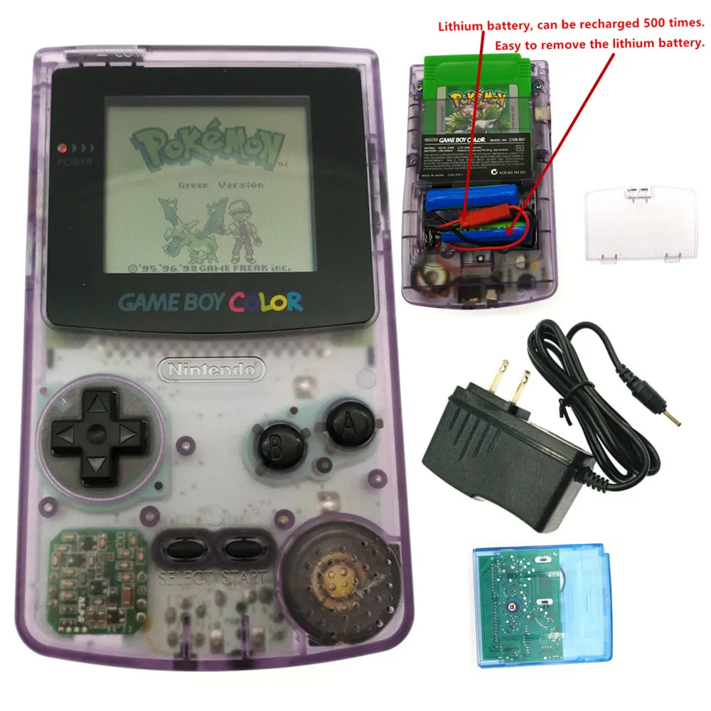 Refurbished Rechargeable For GameBoy Color GBC Console + Game Card+