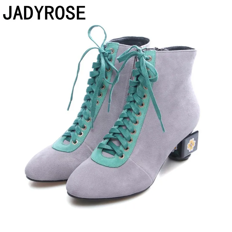 grey suede lace up ankle boots