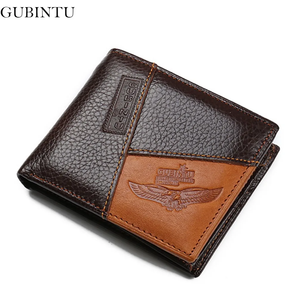 

GUBINTU Genuine Leather Men Wallet Brand Designer Male Purse With Zipper Coin Pocket Best Gift carteira masculina--BID086 PM49