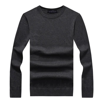 

100% Cotton 2019 Men's long sleeve O-neck knitted sweaters casual solid color mens knitted tops fashion mens slim knitted coats