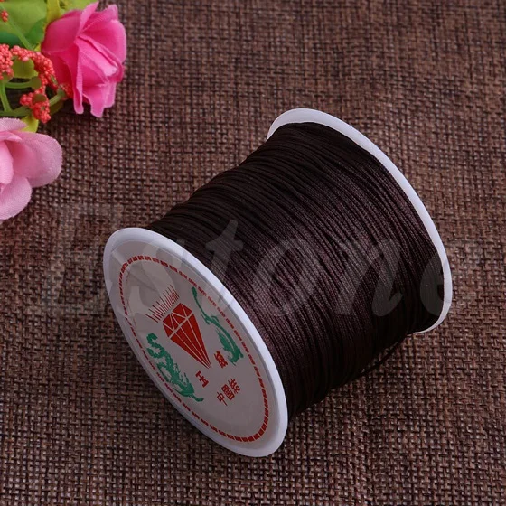 1 рулон 0,8 мм 45 м нейлоновый китайский браслет макраме с узлом плетеный шнур нить и Прямая поставка - Цвет: Dark Coffee