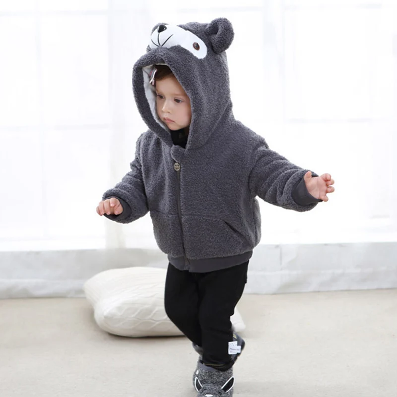  autumn winter baby boys girls hooded jackets new pattern duffy bear pink gray yellow coats children clothes (5)