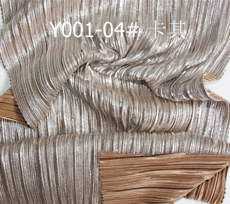 Серебряная юбка бронзового цвета ткань измельченный Атлас блестящая ткань плиссированный материал для одежды DIY платье Мода глянцевый материал 1 ярд