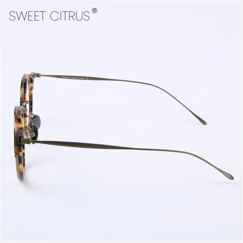 Sweet Citrus Pure B Titanium Glasses Frame Men Myopia Prescription Eyeglasses Women Ultralight Acetate Optical Spectacle Eyewear