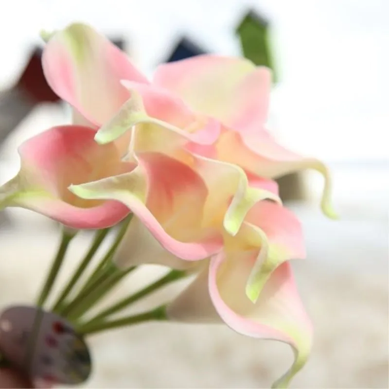 1 шт. Искусственные Свадебные цветы украшения PU цветы каллы лилии букеты дома осеннее украшение искусственные растения, ненастоящие Флорес - Цвет: 011