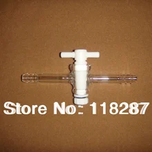 Прямой адаптер с PTFE Stopcock, с соединительным шлангом, стеклянный клапан