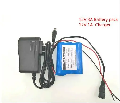 

VariCore New 12V 3000mAh 18650 Lithium Ion Battery CCTV Camera Battery 12.6 V to 11.1V DC: 5.5 * 2.1mm+12.6V 1A Charger